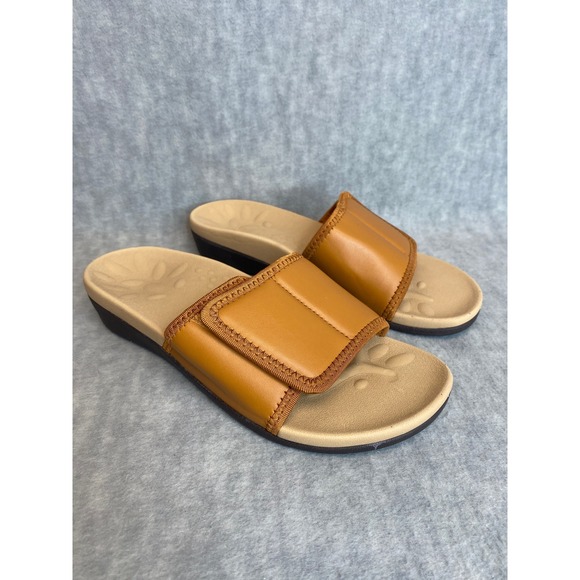 Megnya Orthopedic Slides Sandals Tan Brown Women's Shoes Sz 37 U.S. 6.5 - Picture 1 of 9